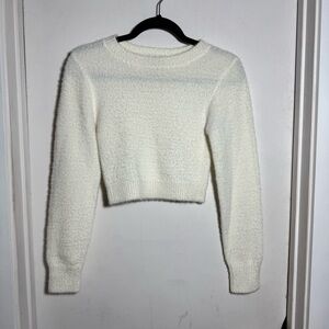 Urban Outfitters cozy fuzzy crop longsleeve sweater size Small